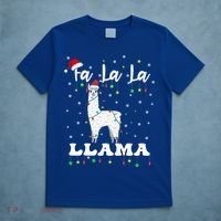 Fa La La Llama Christmas Lamma Lama Tree Lights Santa Family Cool Gift T-Shirt thumb 5