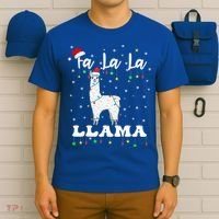 Fa La La Llama Christmas Lamma Lama Tree Lights Santa Family Cool Gift T-Shirt thumb 6