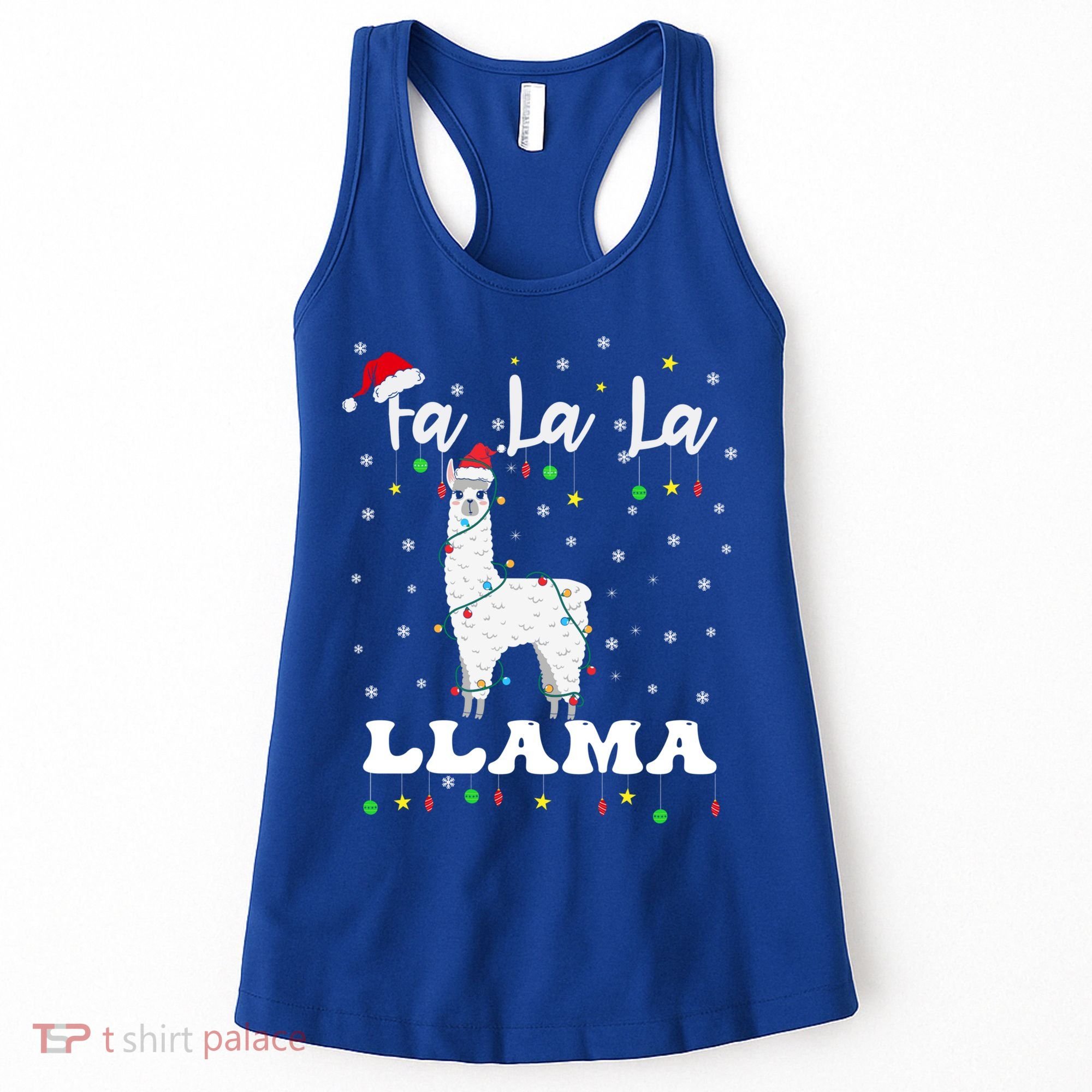 Fa La La Llama Christmas Lamma Lama Tree Lights Santa Family Cool Gift Women's Tank Top