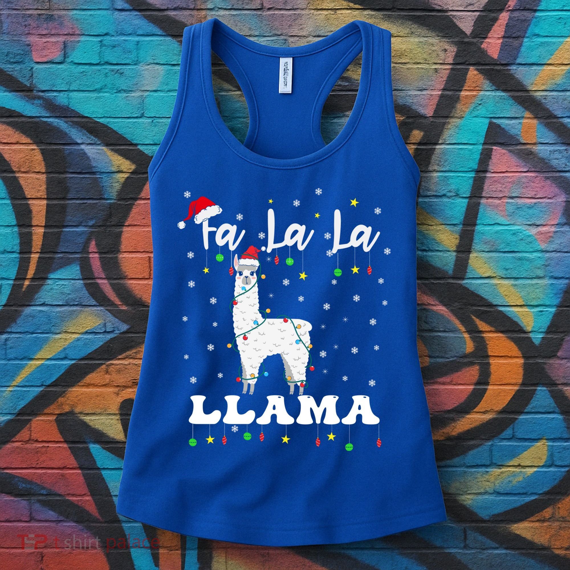 Fa La La Llama Christmas Lamma Lama Tree Lights Santa Family Cool Gift Women's Tank Top