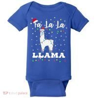 Fa La La Llama Christmas Lamma Lama Tree Lights Santa Family Cool Gift Baby Bodysuit thumb 0