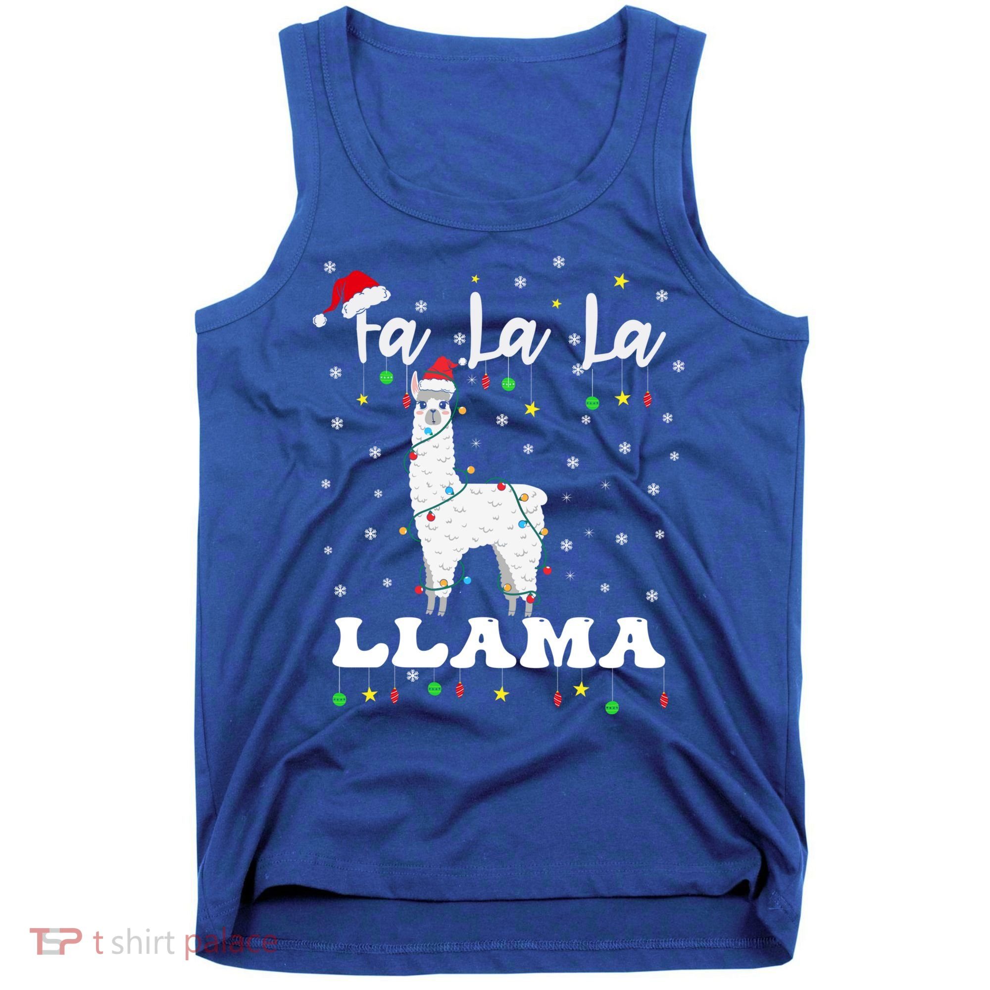 Fa La La Llama Christmas Lamma Lama Tree Lights Santa Family Cool Gift Tank Top