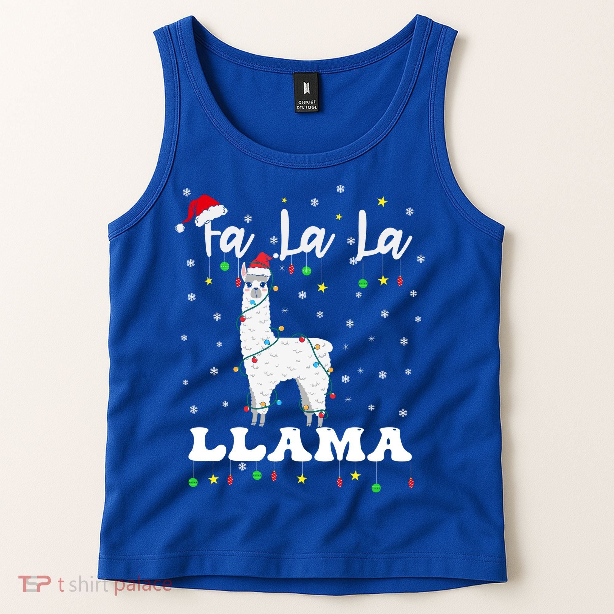 Fa La La Llama Christmas Lamma Lama Tree Lights Santa Family Cool Gift Tank Top