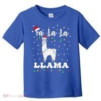 Fa La La Llama Christmas Lamma Lama Tree Lights Santa Family Cool Gift Toddler T-Shirt thumb 0