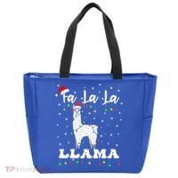 Fa La La Llama Christmas Lamma Lama Tree Lights Santa Family Cool Gift Tote Bag thumb 0