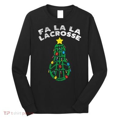 Fa La Lacrosse Christmas Lax Player Goalie Team Long Sleeve Shirt