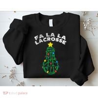 Fa La Lacrosse Christmas Lax Player Goalie Team Sweatshirt thumb 2