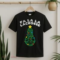 Fa La Lacrosse Christmas Lax Player Goalie Team T-Shirt thumb 2