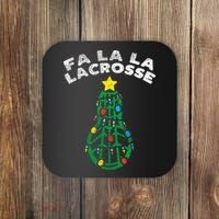 Fa La Lacrosse Christmas Lax Player Goalie Team Coaster thumb 0