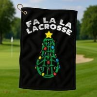 Fa La Lacrosse Christmas Lax Player Goalie Team Golf Towel thumb 1