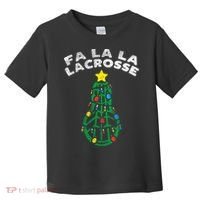Fa La Lacrosse Christmas Lax Player Goalie Team Toddler T-Shirt thumb 0