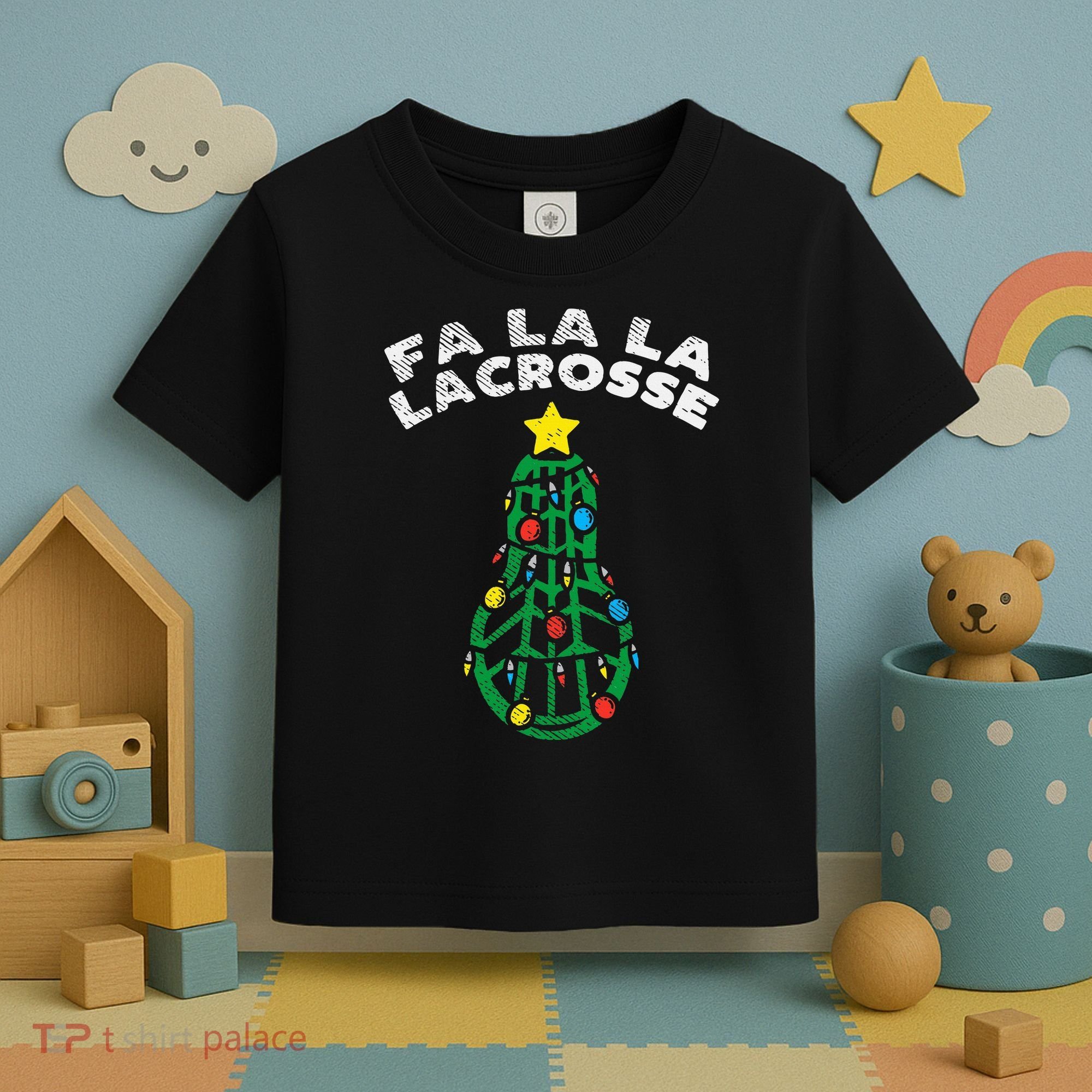 Fa La Lacrosse Christmas Lax Player Goalie Team Toddler T-Shirt