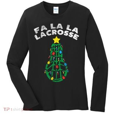 Fa La Lacrosse Christmas Lax Player Goalie Team Women's Long Sleeve Shirt