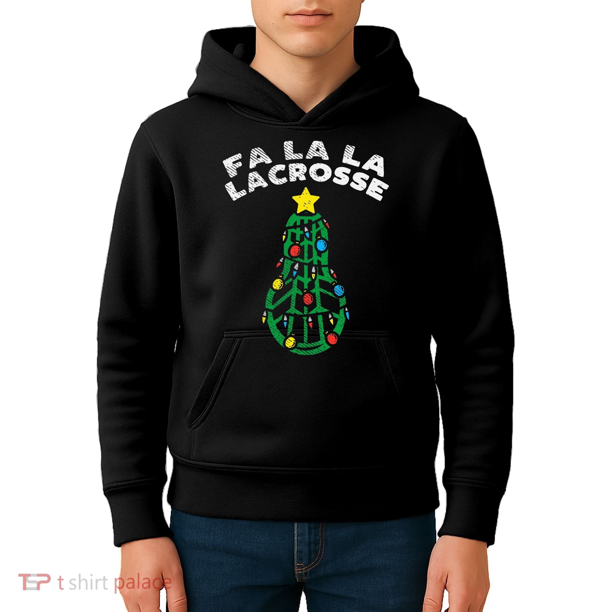 Fa La Lacrosse Christmas Lax Player Goalie Team Kids Hoodie