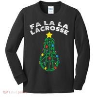 Fa La Lacrosse Christmas Lax Player Goalie Team Kids Long Sleeve Shirt thumb 0
