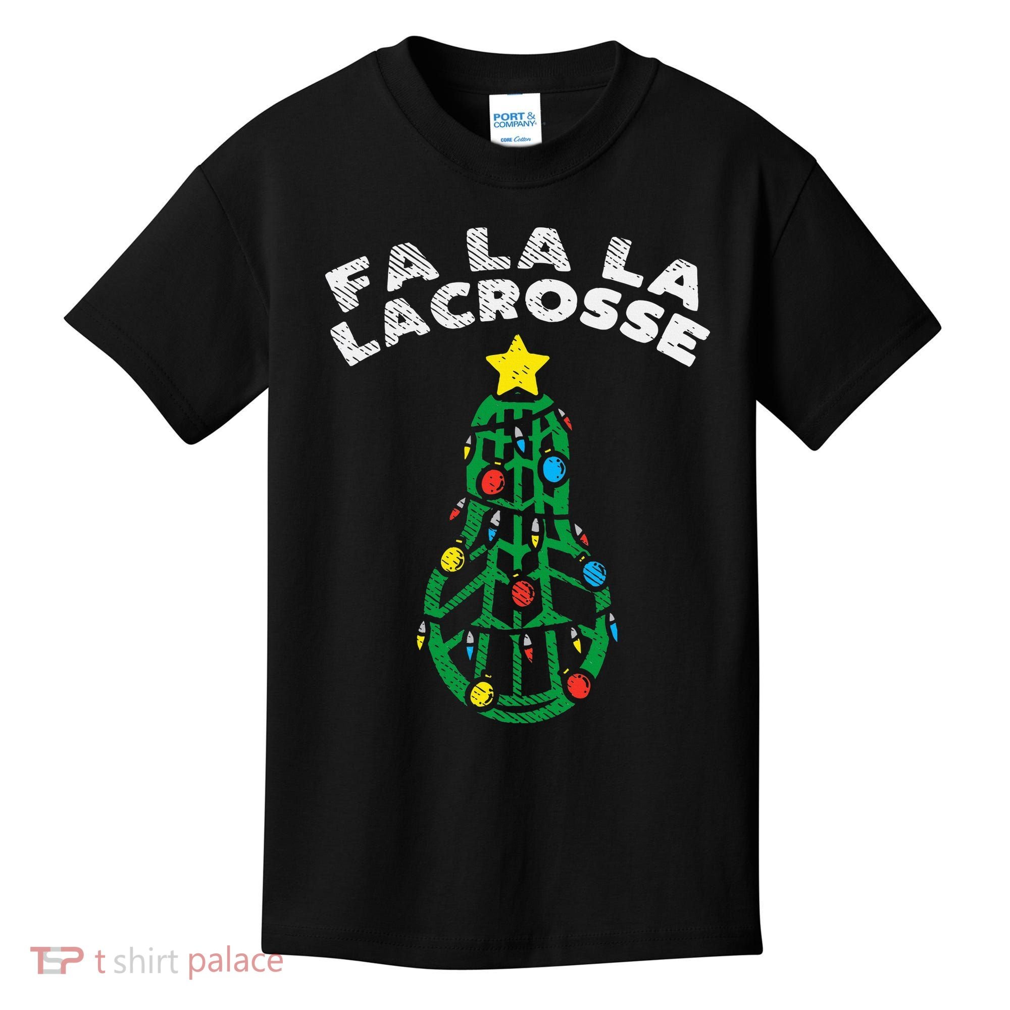 Fa La Lacrosse Christmas Lax Player Goalie Team Kids T-Shirt