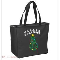 Fa La Lacrosse Christmas Lax Player Goalie Team Tote Bag thumb 2