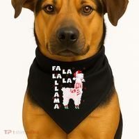 Fa La La Llama Santa Christmas Funny Gift Xmas USA-Made Doggie Bandana thumb 1
