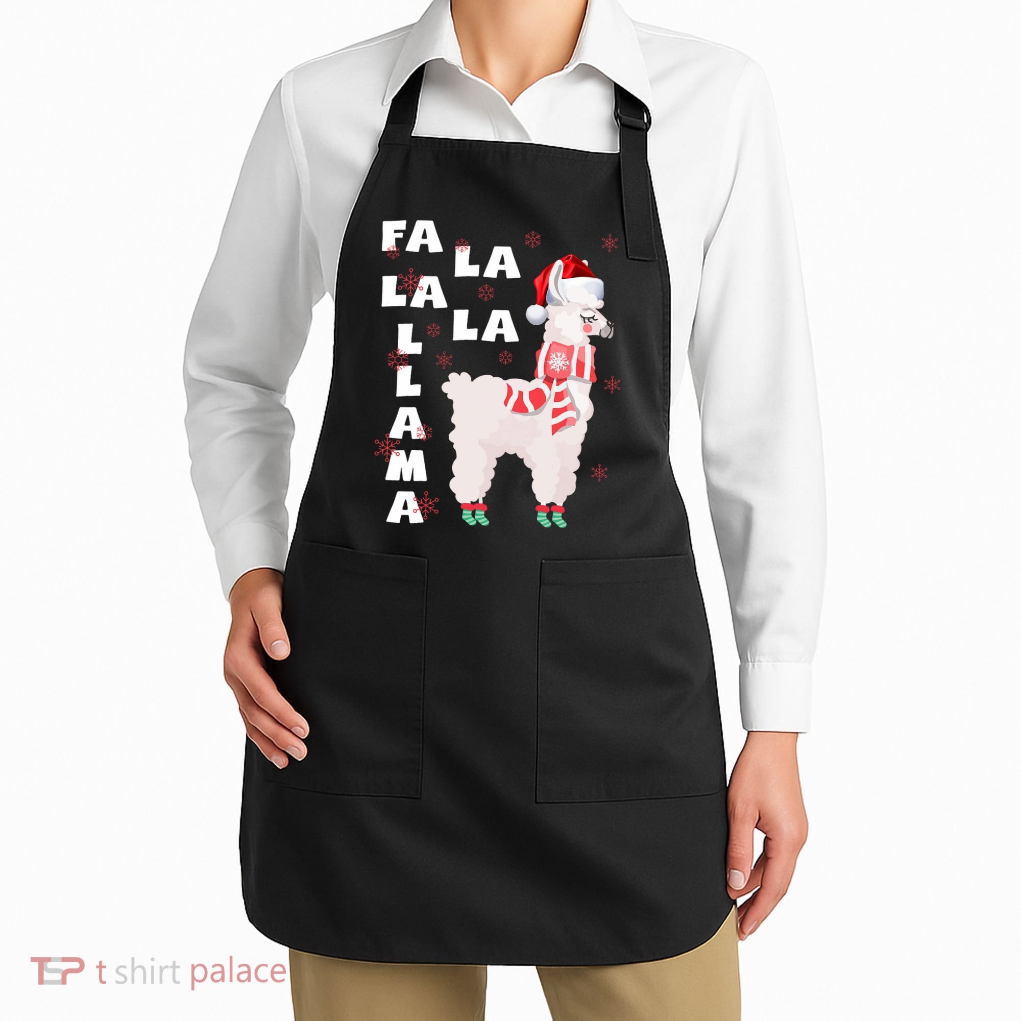 Fa La La Llama Santa Christmas Funny Gift Xmas Apron