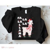 Fa La La Llama Santa Christmas Funny Gift Xmas Sweatshirt thumb 2