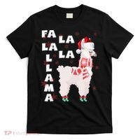Fa La La Llama Santa Christmas Funny Gift Xmas T-Shirt thumb 0