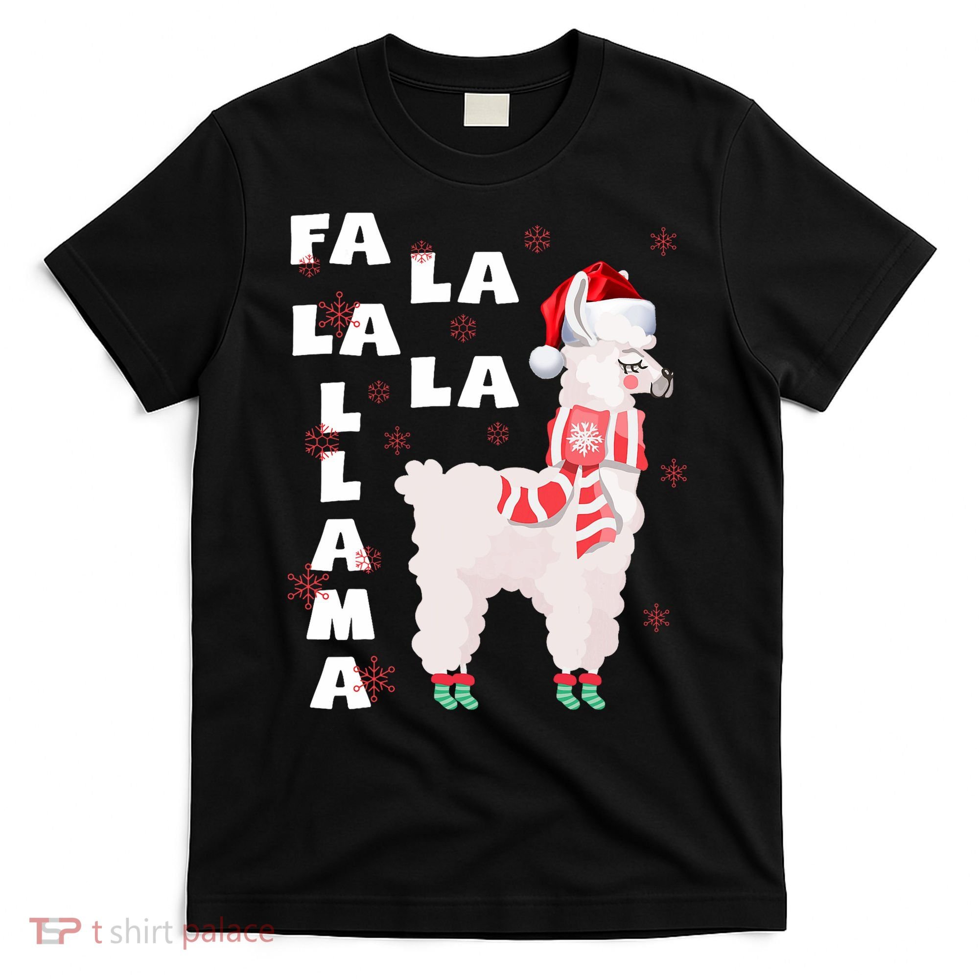 Fa La La Llama Santa Christmas Funny Gift Xmas T-Shirt