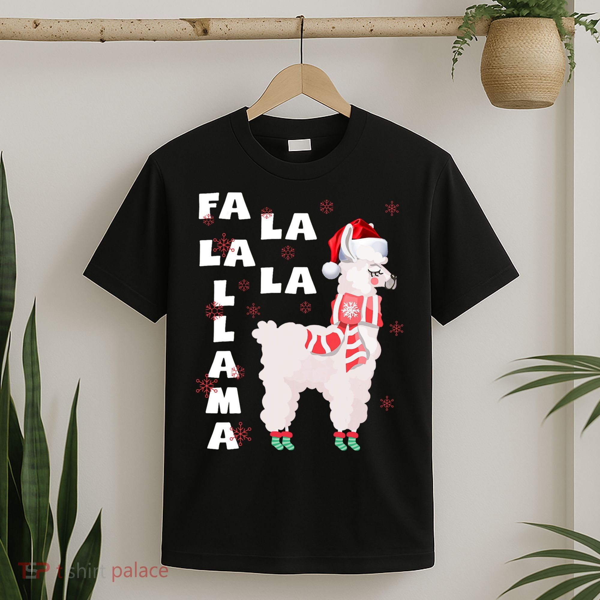 Fa La La Llama Santa Christmas Funny Gift Xmas T-Shirt