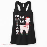 Fa La La Llama Santa Christmas Funny Gift Xmas Women's Tank Top thumb 0
