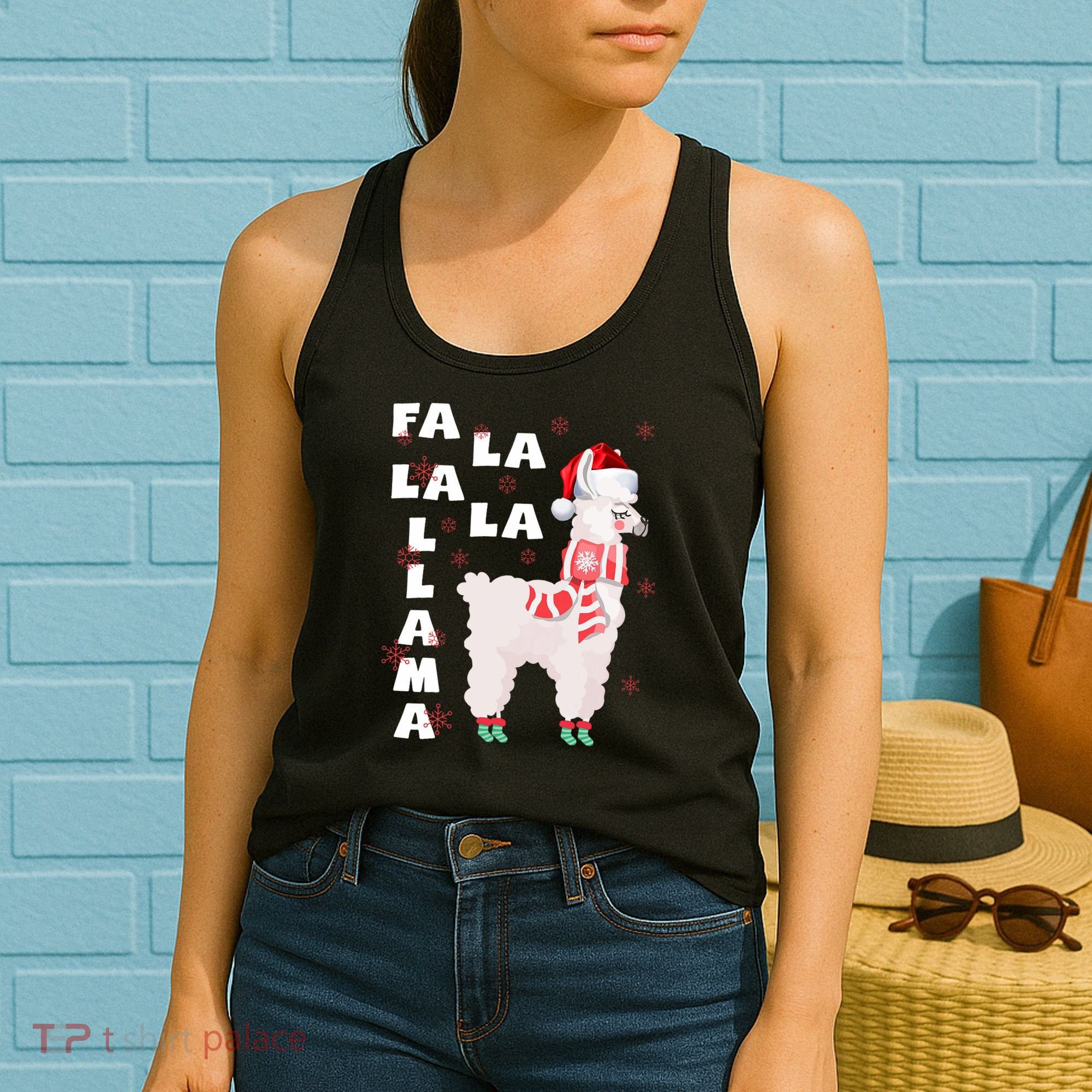 Fa La La Llama Santa Christmas Funny Gift Xmas Women's Tank Top