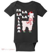 Fa La La Llama Santa Christmas Funny Gift Xmas Baby Bodysuit thumb 0
