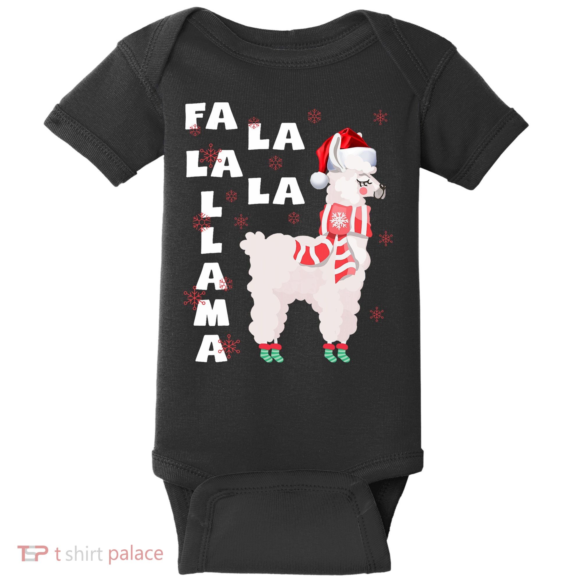 Fa La La Llama Santa Christmas Funny Gift Xmas Baby Bodysuit