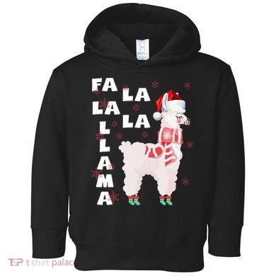 Fa La La Llama Santa Christmas Funny Gift Xmas Toddler Hoodie