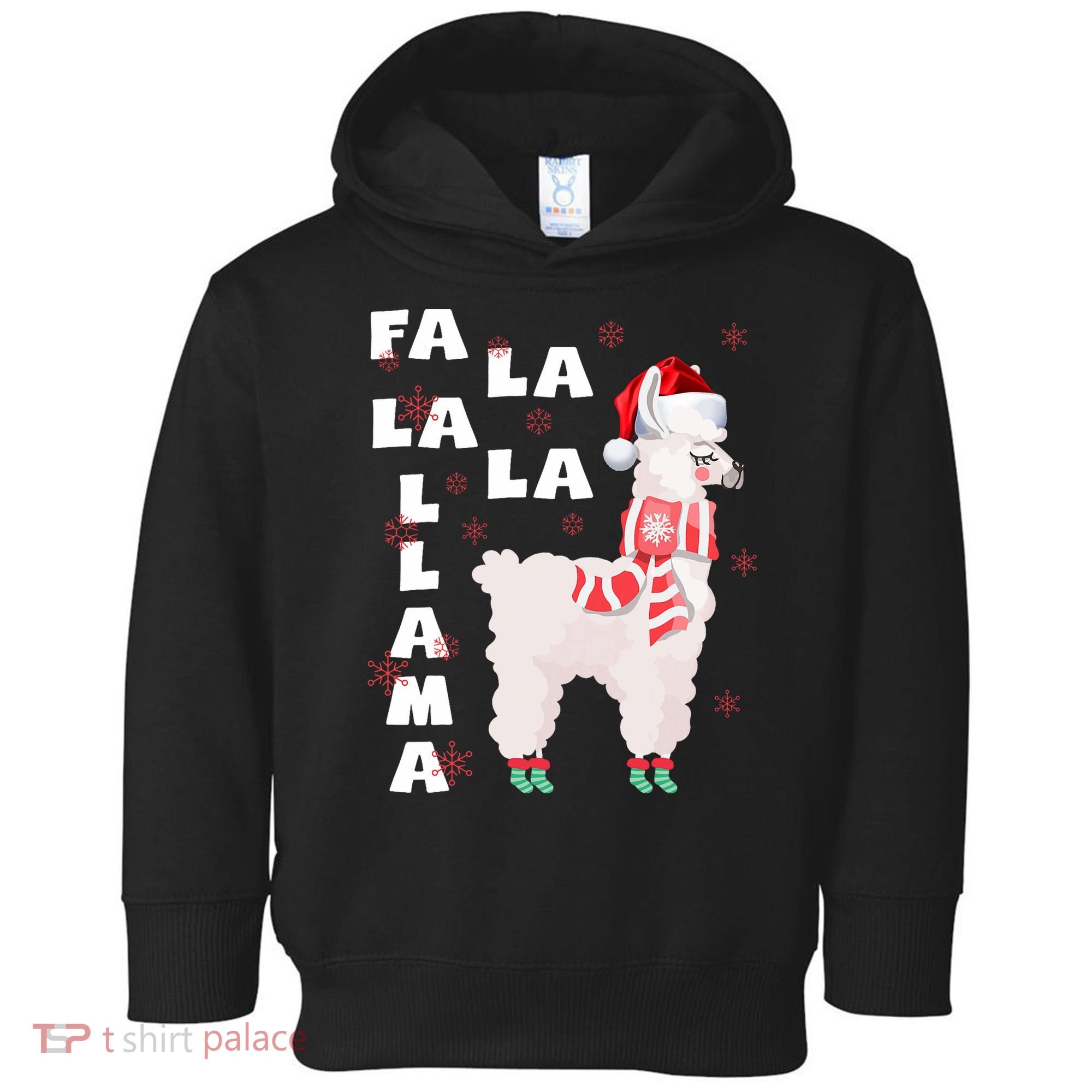 Fa La La Llama Santa Christmas Funny Gift Xmas Toddler Hoodie