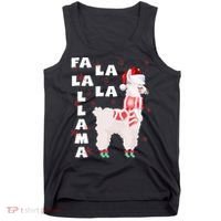 Fa La La Llama Santa Christmas Funny Gift Xmas Tank Top thumb 0