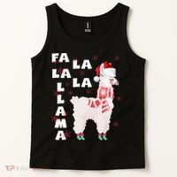 Fa La La Llama Santa Christmas Funny Gift Xmas Tank Top thumb 2
