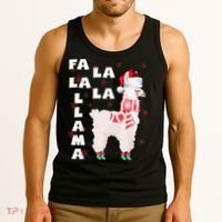 Fa La La Llama Santa Christmas Funny Gift Xmas Tank Top thumb 3