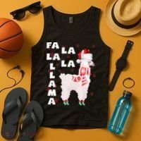 Fa La La Llama Santa Christmas Funny Gift Xmas Tank Top thumb 4