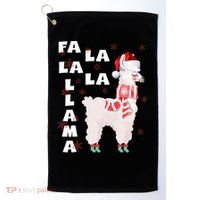 Fa La La Llama Santa Christmas Funny Gift Xmas Golf Towel thumb 0