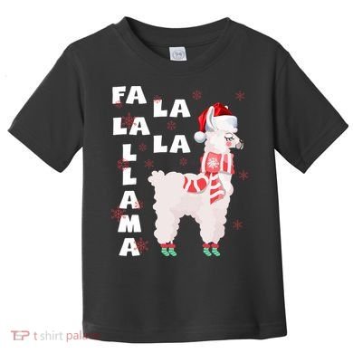 Fa La La Llama Santa Christmas Funny Gift Xmas Toddler T-Shirt