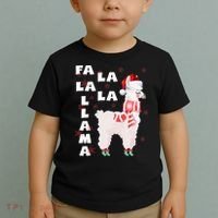 Fa La La Llama Santa Christmas Funny Gift Xmas Toddler T-Shirt thumb 2