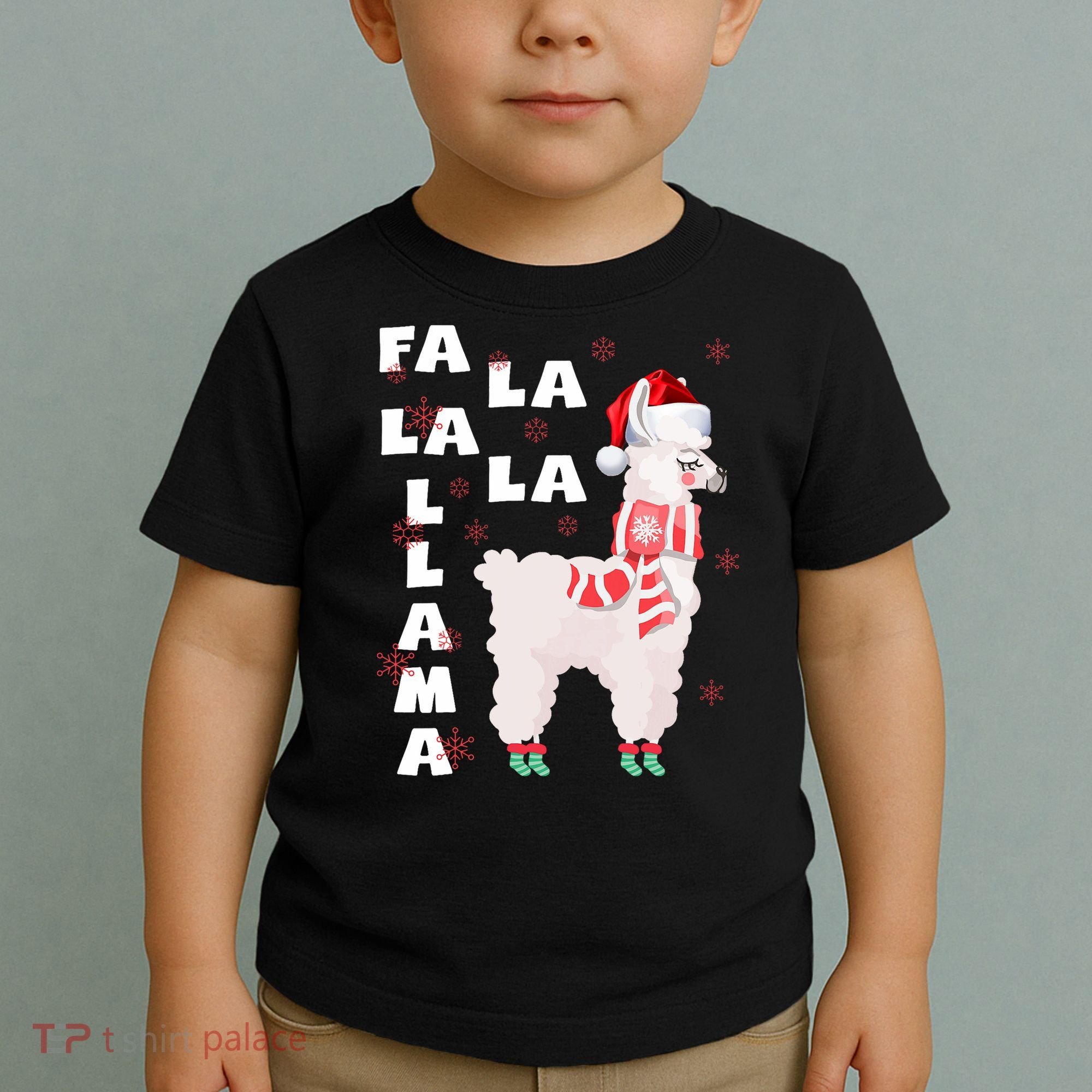 Fa La La Llama Santa Christmas Funny Gift Xmas Toddler T-Shirt