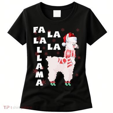 Fa La La Llama Santa Christmas Funny Gift Xmas Women's T-Shirt
