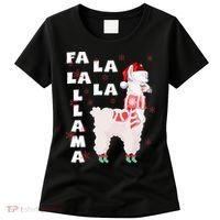 Fa La La Llama Santa Christmas Funny Gift Xmas Women's T-Shirt thumb 0