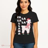 Fa La La Llama Santa Christmas Funny Gift Xmas Women's T-Shirt thumb 4