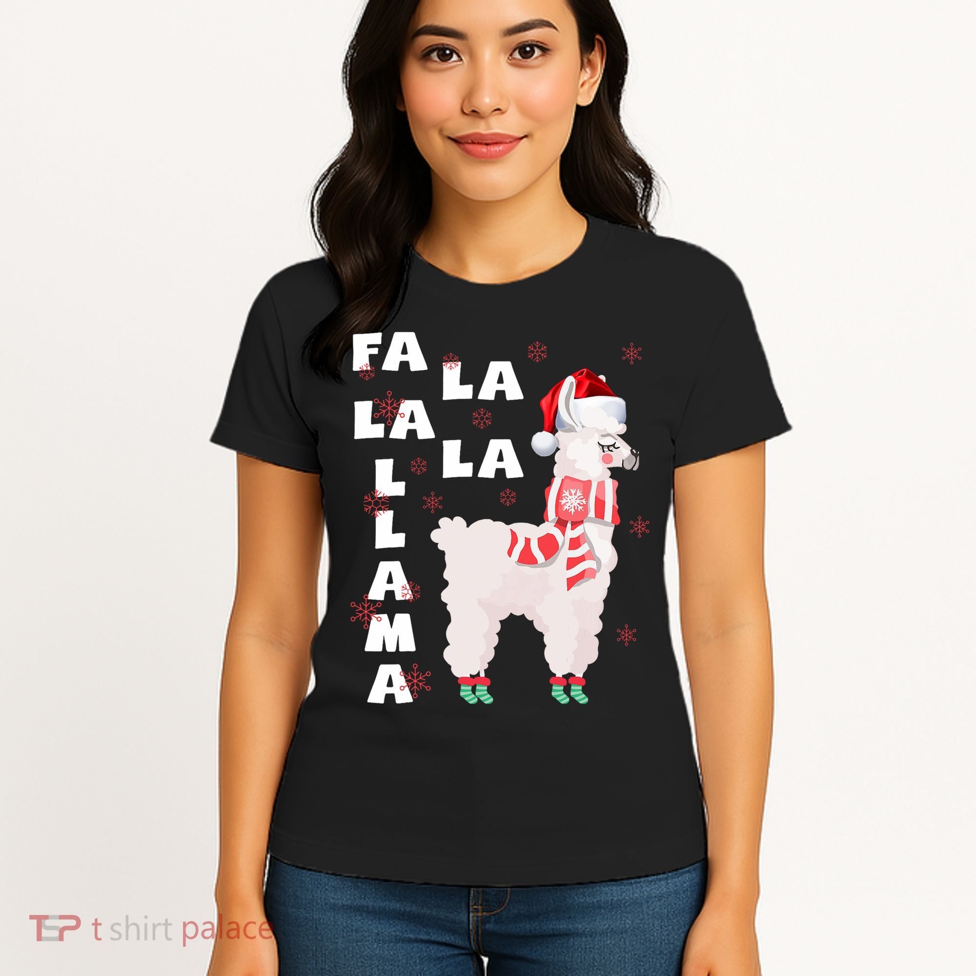 Fa La La Llama Santa Christmas Funny Gift Xmas Women's T-Shirt