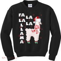 Fa La La Llama Santa Christmas Funny Gift Xmas Kids Sweatshirt thumb 0