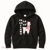 Fa La La Llama Santa Christmas Funny Gift Xmas Kids Hoodie thumb 0