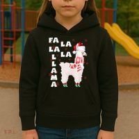 Fa La La Llama Santa Christmas Funny Gift Xmas Kids Hoodie thumb 3