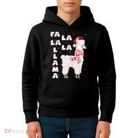 Fa La La Llama Santa Christmas Funny Gift Xmas Kids Hoodie thumb 4