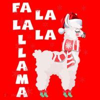 Fa La La Llama Santa Christmas Funny Gift Xmas Santa Hat thumb 1